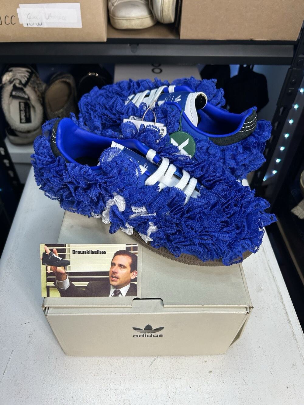 Adidas Caroline Hu X Clot X Adidas Samba Reverie Blue Lace Shell Size 4 US